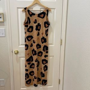 Leopard print, maxi dress, size medium